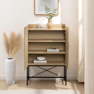 Walker Edison Tiki Modern/Contemporary Contemporary 2-Door Accent Cabinet with Inset Top TKIL7JCO