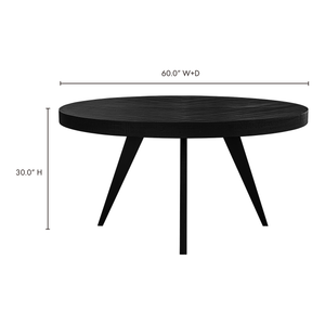 Moe's Home Parq 60In Round Dining Table Black TL-1029-02