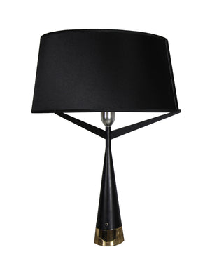 Paris Table Lamp Black Carbon Steel Base And Fabric Shade