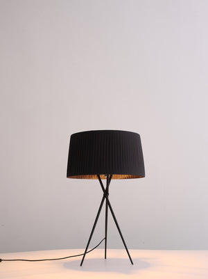 Paige Table Lamp Black Carbon Steel And Fabric