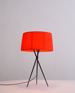 Paige Table Lamp Red Carbon Steel Base And Fabric Shade