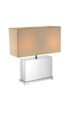 Payton Table Lamp Stainless Steel Base And Off White Fabric Shade