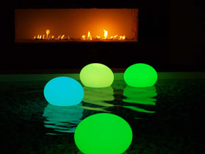 Moon Led Floating Oval Shape Lamp, Pe Plastic And Multicolor Change