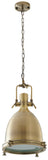 Bethel Brass Single Pendant Lighting in Metal & Glass