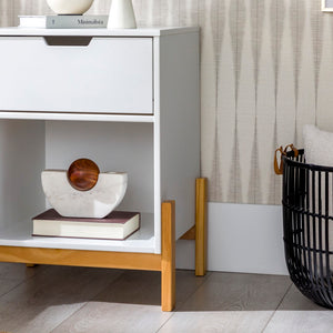 Walker Edison Tanner Modern/ 1 Drawer Scandi-Minimalist Nightstand TNNB4CWHP