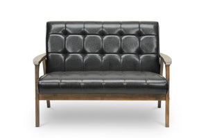 Baxton Studio Mid-Century Masterpieces Loveseat-Brown