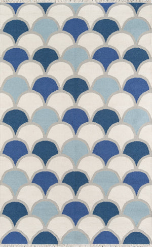 Momeni Novogratz Topanga TOP-2 Hand Woven Contemporary Geometric Indoor Area Rug Blue 7'6" x 9'6" TOPANTOP-2BLU7696