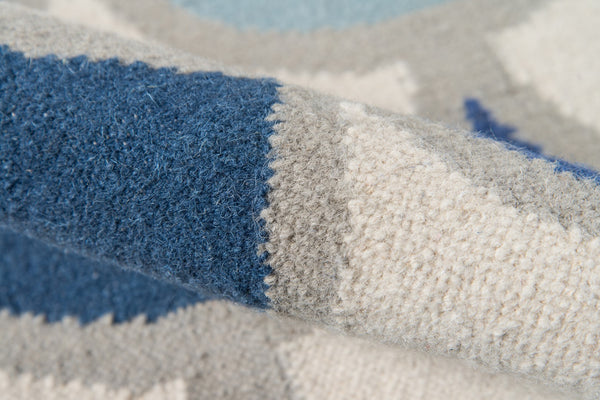 Momeni Novogratz Topanga TOP-2 Hand Woven Contemporary Geometric Indoor Area Rug Blue 7'6" x 9'6" TOPANTOP-2BLU7696