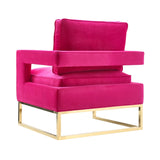 Avery Pink Velvet Chair With Polished Gold Base