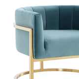 Magnolia Sea Blue Chair with Gold Base