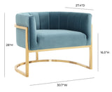 Magnolia Sea Blue Chair with Gold Base