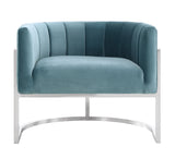 Magnolia Sea Blue Chair with Silver Base