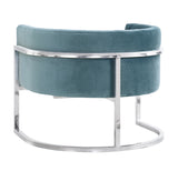 Magnolia Sea Blue Chair with Silver Base