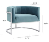 Magnolia Sea Blue Chair with Silver Base