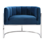 Magnolia Chair with Silver Base Navy TOV-A148