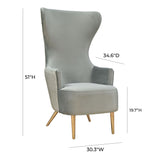 Julia Grey Wingback Chair