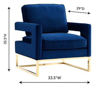 Avery Navy Velvet Chair