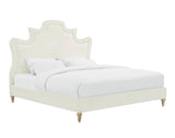 Serenity Cream Velvet Bed in Queen