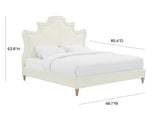 Serenity Cream Velvet Bed in Queen