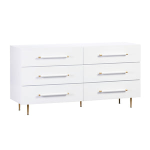 Trident White 6 Drawer Dresser