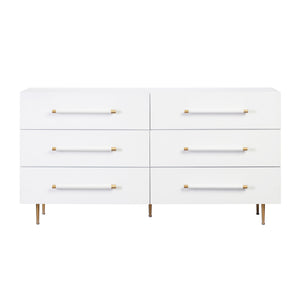 Trident White 6 Drawer Dresser