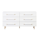 Trident White 6 Drawer Dresser