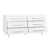 Trident White 6 Drawer Dresser