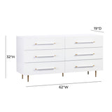 Trident White 6 Drawer Dresser