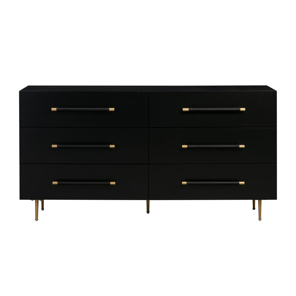 Trident Black 6 Drawer Dresser