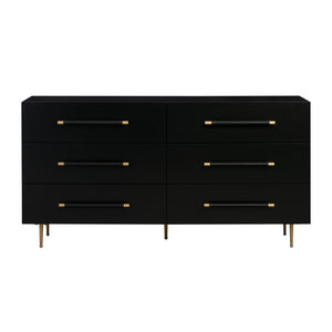 Trident Black 6 Drawer Dresser