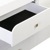 Hump 6 Drawer White Dresser