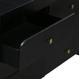 Hump 6 Drawer Black Dresser