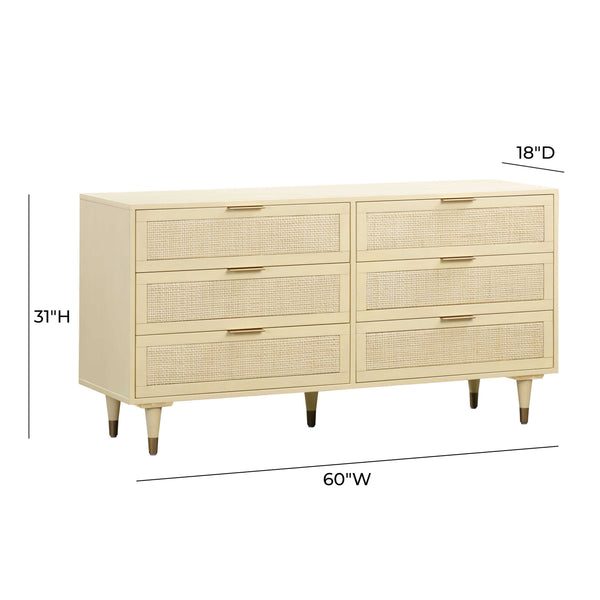 Sierra Buttermilk 6 Drawer Dresser