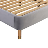 Kavali Grey Velvet King Bed