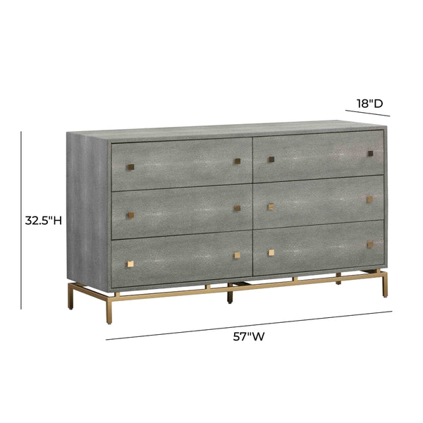 Pesce Shagreen 6 Drawer Dresser