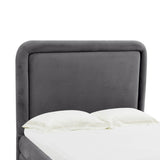 Briella Dark Grey Velvet Bed in King