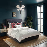 Briella Dark Grey Velvet Bed in King