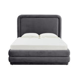 Briella Dark Grey Velvet Bed in Queen