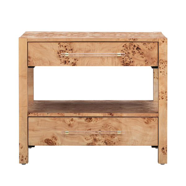 Brandyss Natural Burl Nightstand Natural TOV-B54189