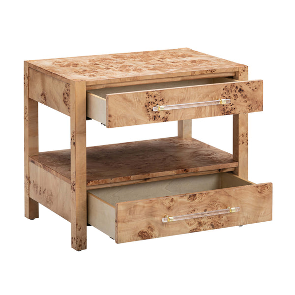 Brandyss Natural Burl Nightstand Natural TOV-B54189