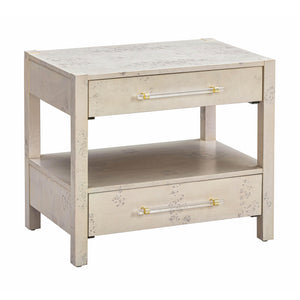Brandyss White Burl Nightstand White TOV-B54190