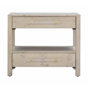 Brandyss White Burl Nightstand White TOV-B54190