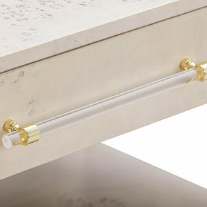 Brandyss White Burl Nightstand White TOV-B54190