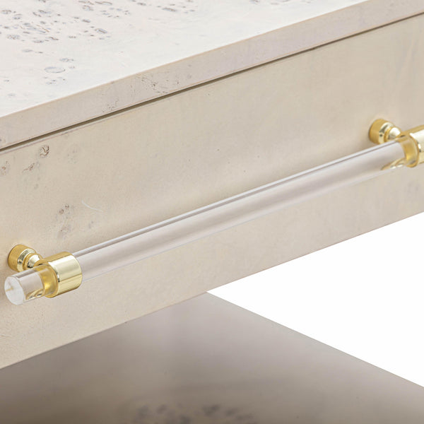 Brandyss White Burl Nightstand White TOV-B54190
