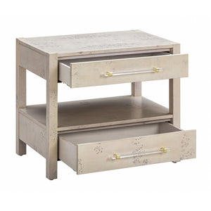 Brandyss White Burl Nightstand White TOV-B54190