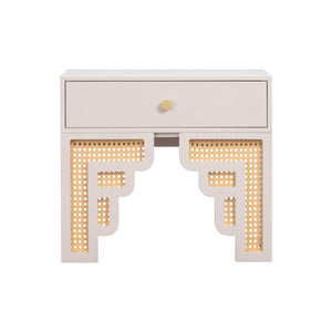 TOV Furniture Suzie & Rattan Nightstand Cream 26"W x 15"D x 23"H