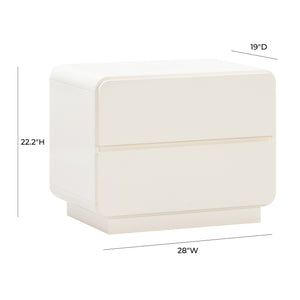 TOV Furniture Sagura Nightstand Cream 28"W x 19"D x 22.2"H