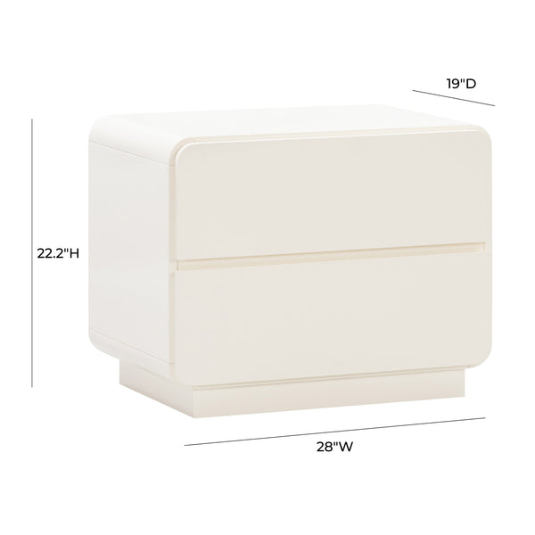 TOV Furniture Sagura Nightstand Cream 28"W x 19"D x 22.2"H