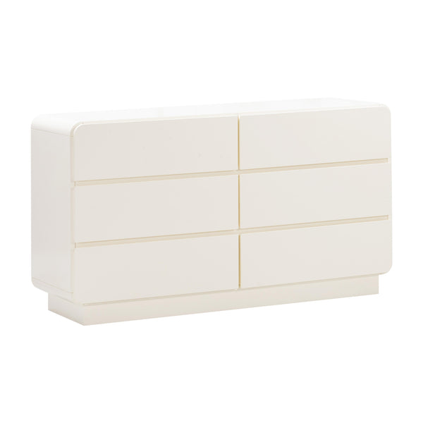 TOV Furniture Sagura 6-Drawer Dresser Cream 56"W x 18"D x 31.6"H