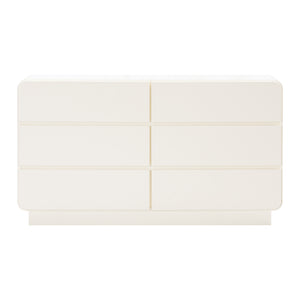 TOV Furniture Sagura 6-Drawer Dresser Cream 56"W x 18"D x 31.6"H
